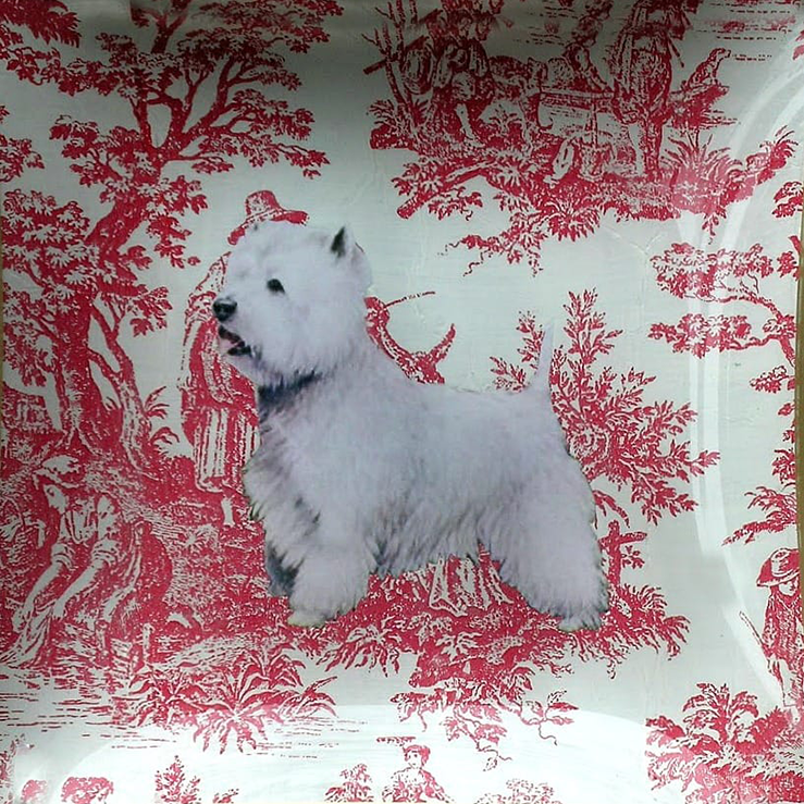 6″ Plate – Westie Hand Cut on Toile